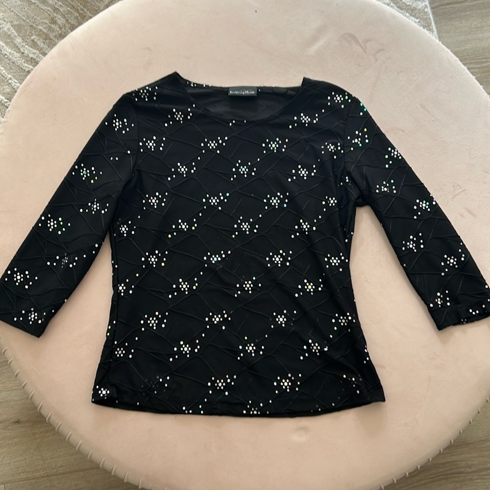 Brittany Black Rhinestone Black Shirt